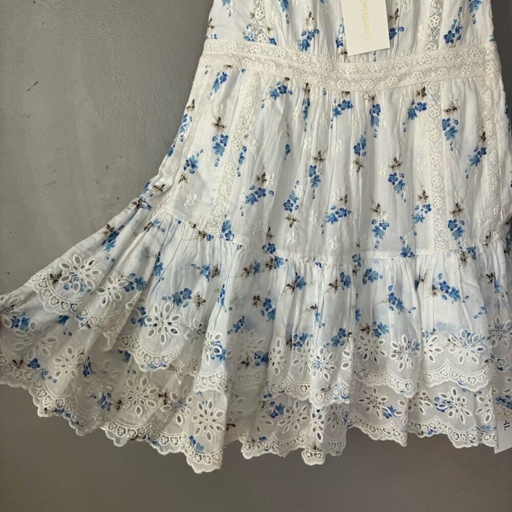 LoveShackFancy Cotton mini dress | Feminine Cottagecore Coquette Eyelet Spring 2 - Picture 5 of 14